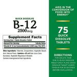 Nature’s Bounty B12 2500 mcg Energy Support Tablets