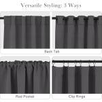 Grey Thermal Insulated Blackout Curtains - 42x84 Inches