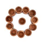 Acacia Wood Tealight Candle Holders - Set of 12