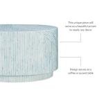 Modern Round Coffee Table with Geometric Mosaic Inlay