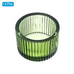 Tealight Candle Holders in Elegant Green, 2-Pack