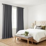 Grey Thermal Insulated Blackout Curtains - 42x84 Inches