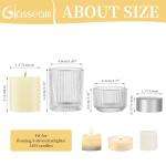 Set of 8 Ribbed Clear Tealight Candle Holders