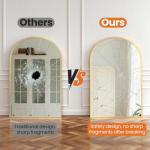 Gold Arched Bathroom Mirror with HD Glass