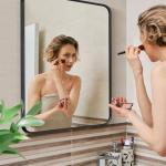 DUMOS Black Metal Bathroom Mirror 76.2 x 53.3 cm