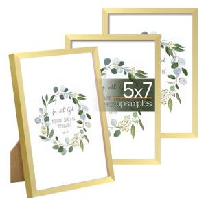 Upsimples Set of 3 Gold 5x7 Picture Frames