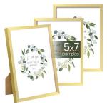 Upsimples Set of 3 Gold 5x7 Picture Frames