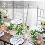 Set of 8 Ribbed Clear Tealight Candle Holders