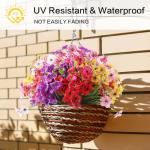 24 Bundles Colorful Indoor Outdoor Fake Flowers