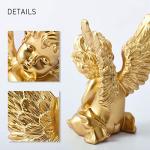 Set of 2 Gold Cherub Angel Statues