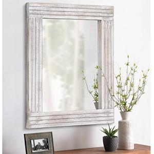 Rustic Wooden Frame Rectangle Wall Mirror 16" x 12