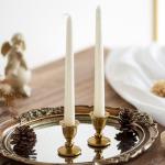 Brass Vintage Taper Candle Holders - Set of 2