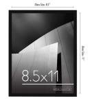 Black 8.5x11 Picture Frame with Shatter-Resistant Glass