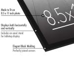 Black 8.5x11 Picture Frame with Shatter-Resistant Glass