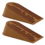 Heavy-Duty Rubber Door Stopper Wedge - 2 Pack