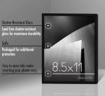 Black 8.5x11 Picture Frame with Shatter-Resistant Glass