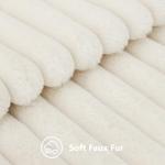 Set of 2 Soft Faux Fur Striped Pillow Covers