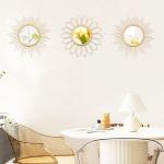 Set of 3 Gold Sunburst Wall Mirrors