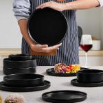 Herogo Matte Black Dinnerware Set for 6