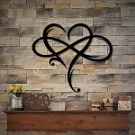 Infinity Heart Metal Wall Art, 15.7x14 Inch Black