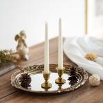Brass Vintage Taper Candle Holders - Set of 2