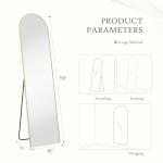 Full-Length Arched Mirror with Aluminum Frame