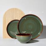 Sage Green Stoneware Dinnerware Set for 4