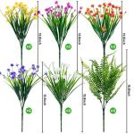 24 Bundles UV Resistant Faux Flowers for Outdoors