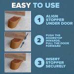 Heavy-Duty Rubber Door Stopper Wedge - 2 Pack