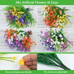 24 Bundles UV Resistant Faux Flowers for Outdoors