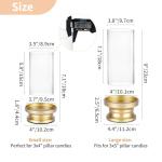 Gold Hurricane Candle Holders with Glass Sleeves - Set of 2