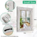 Rustic Wooden Frame Rectangle Wall Mirror 16" x 12
