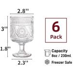 Vintage Floral Goblet Glasses Set - 6 Pack
