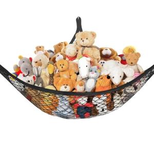 Black Stuffed Animal Hammock Net for Kids' Rooms