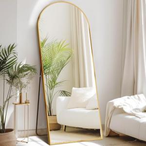 DUMOS Gold Arched Full Length Floor Mirror