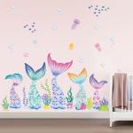 Mermaid Tail Wall Stickers for Kids' Rooms