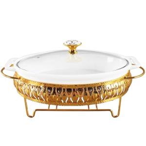 Ceramic Oval Casserole Dish with Glass Lid