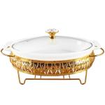 Ceramic Oval Casserole Dish with Glass Lid