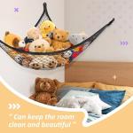 Black Stuffed Animal Hammock Net for Kids' Rooms