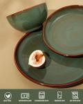 Sage Green Stoneware Dinnerware Set for 4