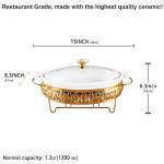 Ceramic Oval Casserole Dish with Glass Lid