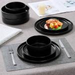 Herogo Matte Black Dinnerware Set for 6