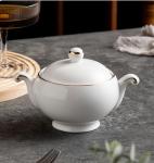 Classic Blue and Gold Porcelain Soup Tureen Set