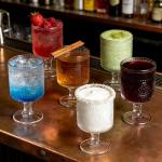 Vintage Floral Goblet Glasses Set - 6 Pack