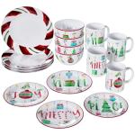 Christmas Stoneware Dinnerware Set - 16 Pieces