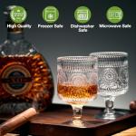 Set of 6 Vintage Floral Goblet Glasses