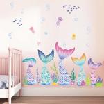 Mermaid Tail Wall Stickers for Kids' Rooms