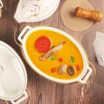 Ceramic Oval Casserole Dish with Glass Lid