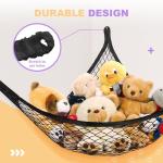 Black Stuffed Animal Hammock Net for Kids' Rooms