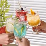 Set of 6 Vintage Floral Goblet Glasses